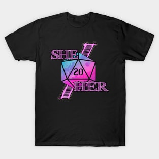 She/Her Pronuns D20 T-Shirt